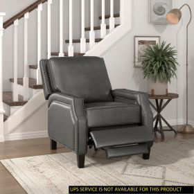 Push Back Reclining Chair Transitional Style Grey Color Self-Reclining Motion Chair 1pc Cushion Seat Modern Living Room Furniture Push Back Reclining Chair Transitional Style Grey Color Self-Reclining Motion Chair 1pc Cushion Seat Modern Living Room Furniture